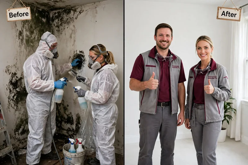 Mold remediation before and after in Schenectady