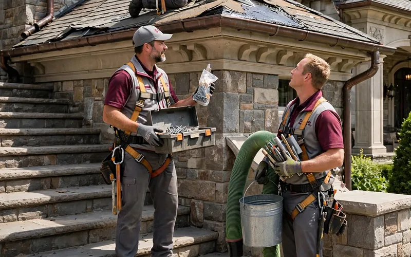 Restoration crew working on a Schenectady home